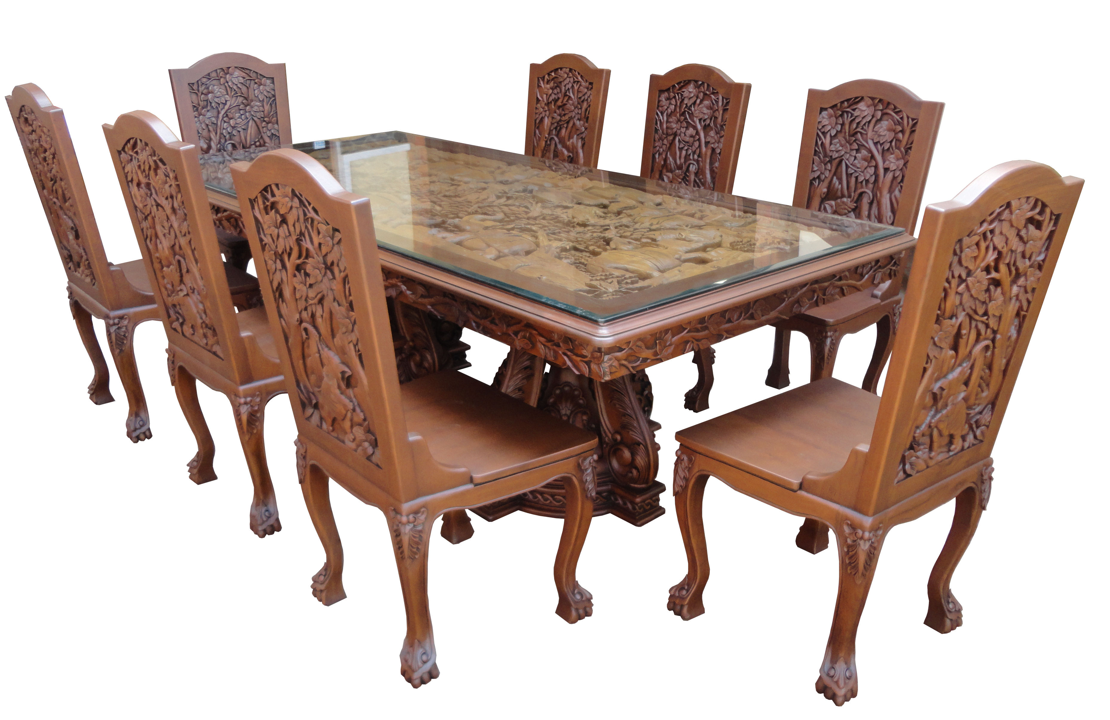 Indonesian Teak Dining Table Carved Wood Furniture Carvings Indonesian Teak Dining Table
