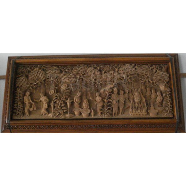 Balinese Wood Relief Carvings - Indonesian Hand Carved Wall Art