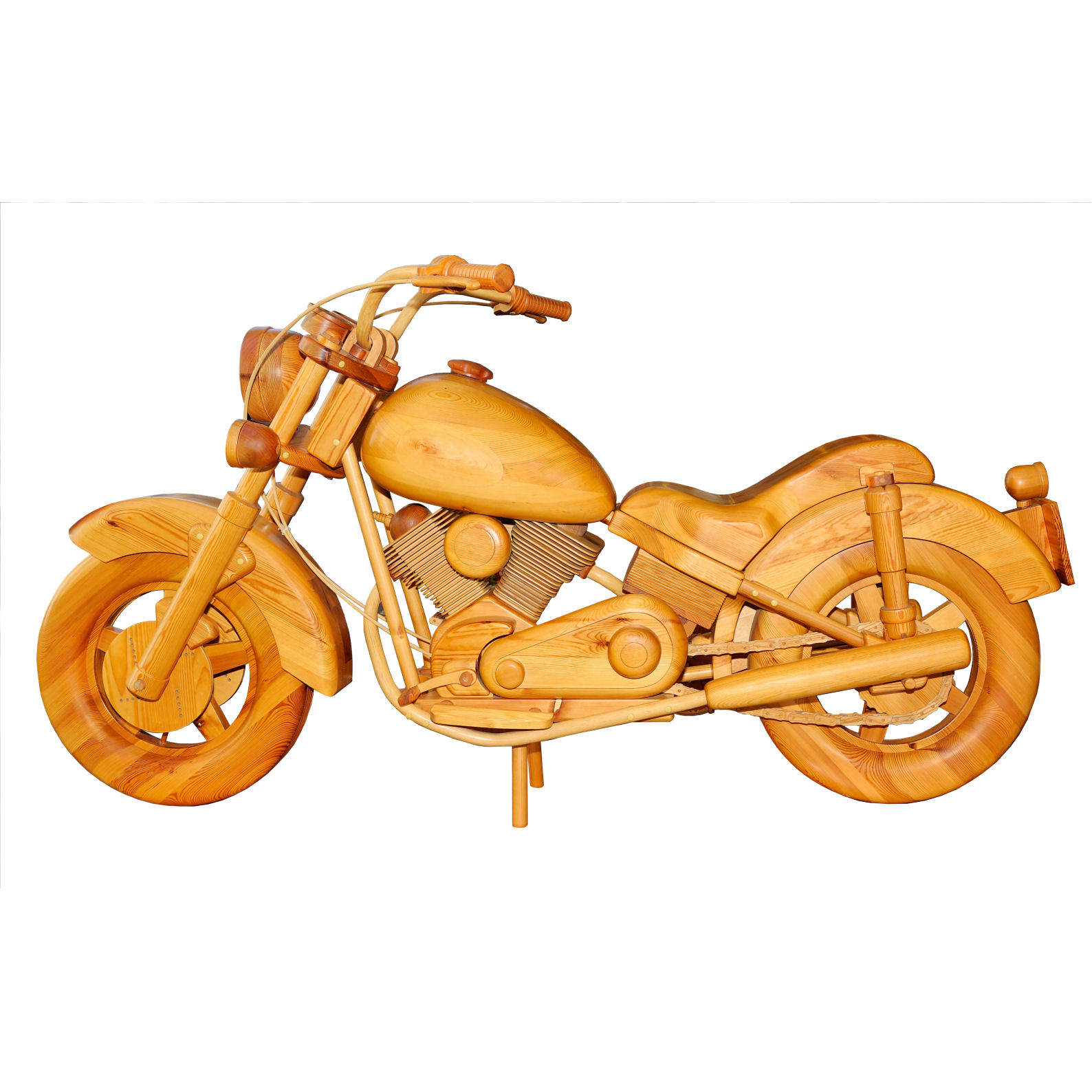 wooden motorcycles Hand Carved sculpture crafted from teak wood